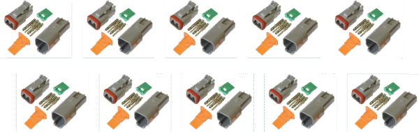 Pack 10 juegos Conector Deutsch DT resistente al agua de 2 pines, DT04-2P DT06-2S