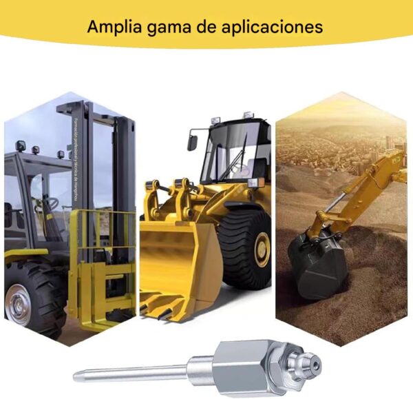 Boquilla aguja de punta de pistola de engrase, 1/8 pulgadas NPT con cabeza de acero endurecido, adaptador - Imagen 7