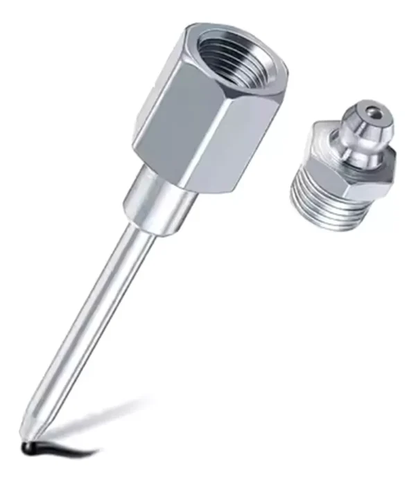 Boquilla aguja de punta de pistola de engrase, 1/8 pulgadas NPT con cabeza de acero endurecido, adaptador