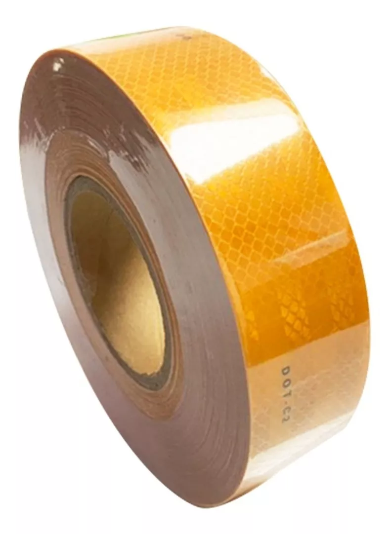 Cinta Reflectante Ambar Amarillo 2 PuLG X 45 Mts Cert Dot-c2