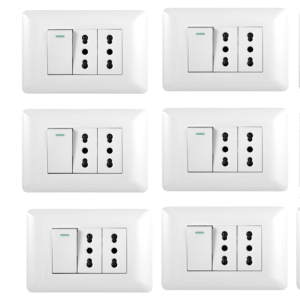 Pack X10 Tomacorriente Doble 16a 250v + Interruptor Simple