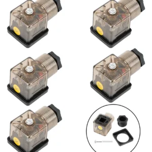 Conector Cuadrado Enchufe Solenoide Din 24vdc Pack 5 unidad