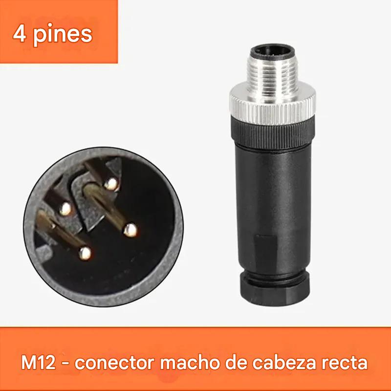 Conector De Señal M12 Macho Recto 4 Pines - Imagen 2