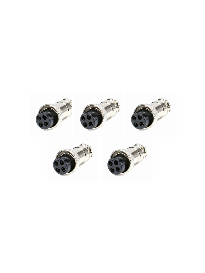 Conector Circular Metálico 4 Pines Metálico Hembra GX16 Plug socket Aviacion Pack 5unid