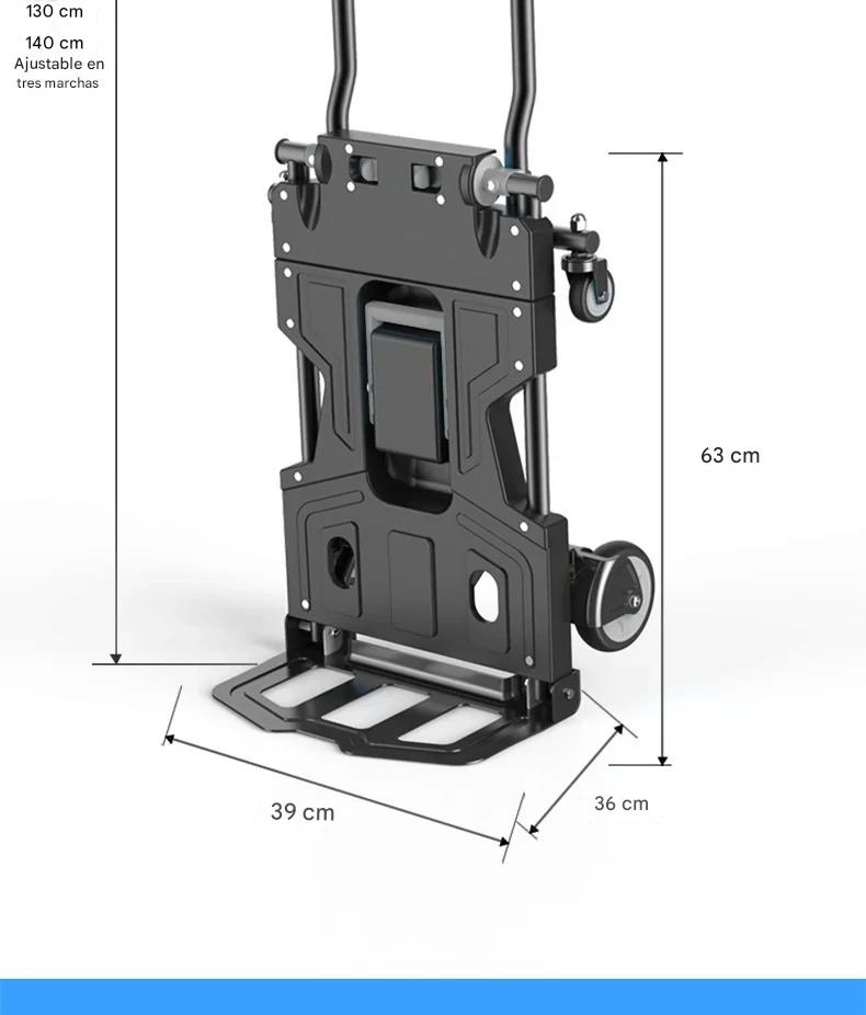 Carro de carga Plegable Max 150kg Función 2 En 1 - Imagen 5