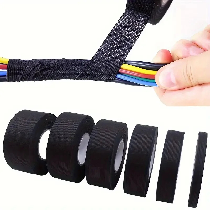 Cinta Tela Adhesiva Aislante Para Arnés Automotriz 25mmx25mts Negro - Imagen 4