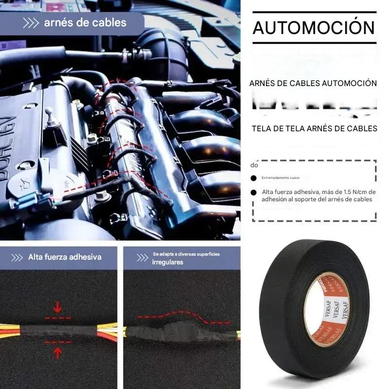 Cinta Tela Adhesiva Aislante Para Arnés Automotriz 25mmx25mts Negro - Imagen 5