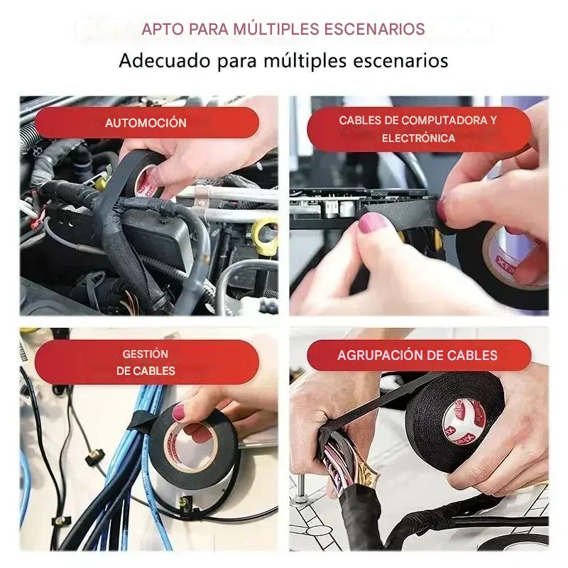 Cinta Tela Adhesiva Aislante Para Arnés Automotriz 25mmx25mts Negro - Imagen 6