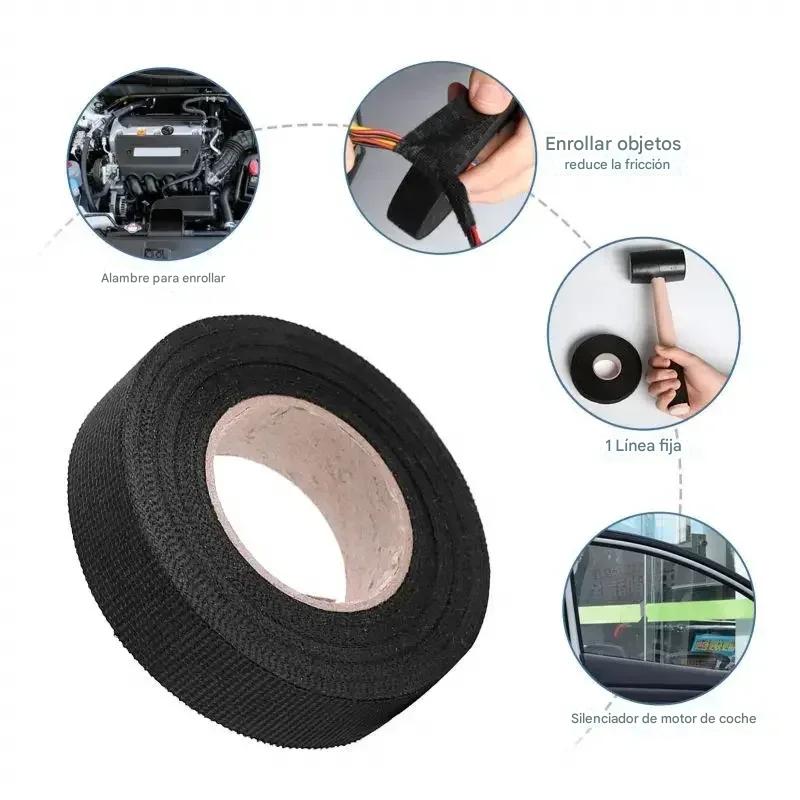 Cinta Tela Adhesiva Aislante Para Arnés Automotriz 25mmx25mts Negro - Imagen 7