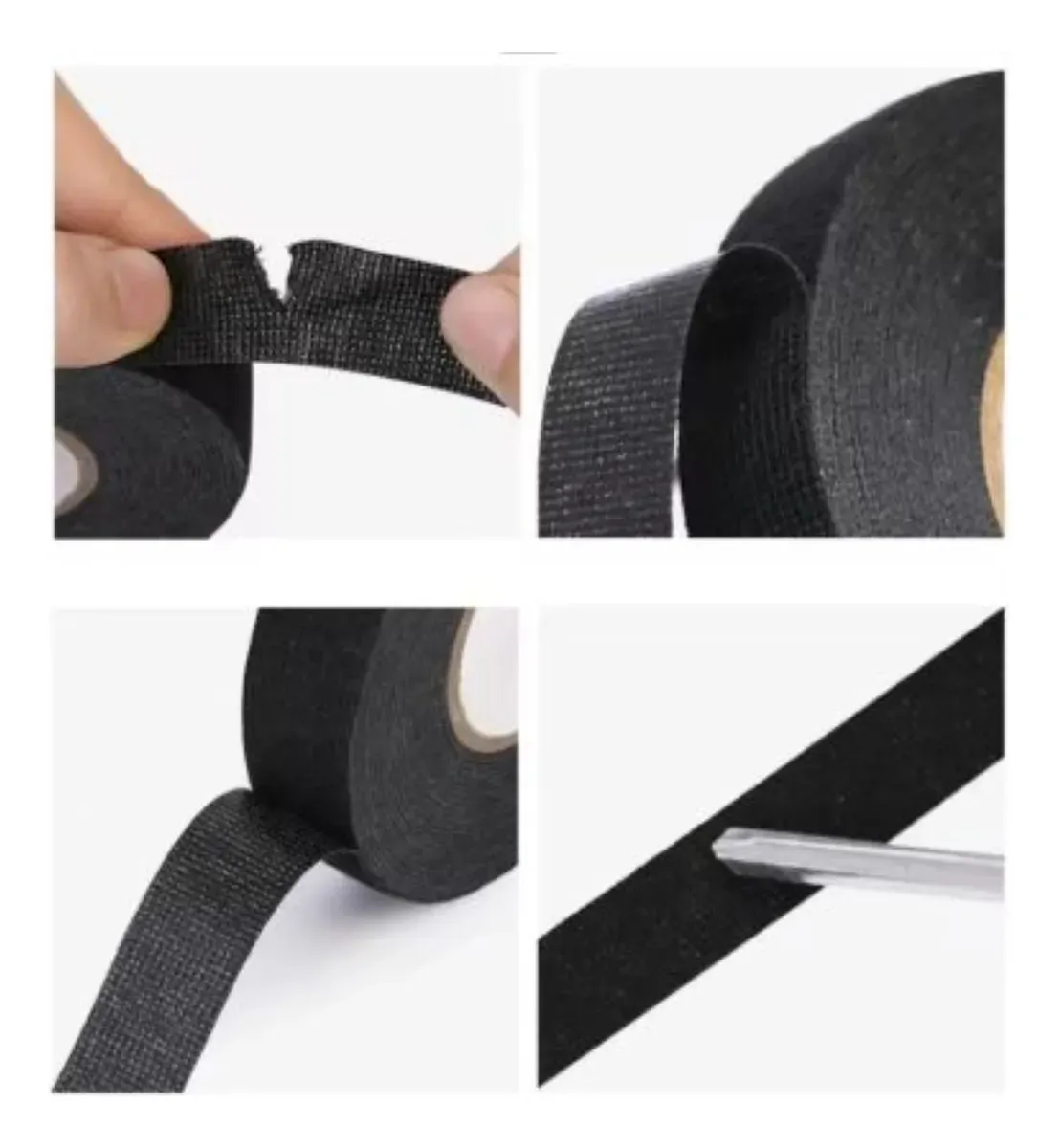 Cinta Tela Adhesiva Aislante Para Arnés Automotriz 25mmx25mts Negro - Imagen 2