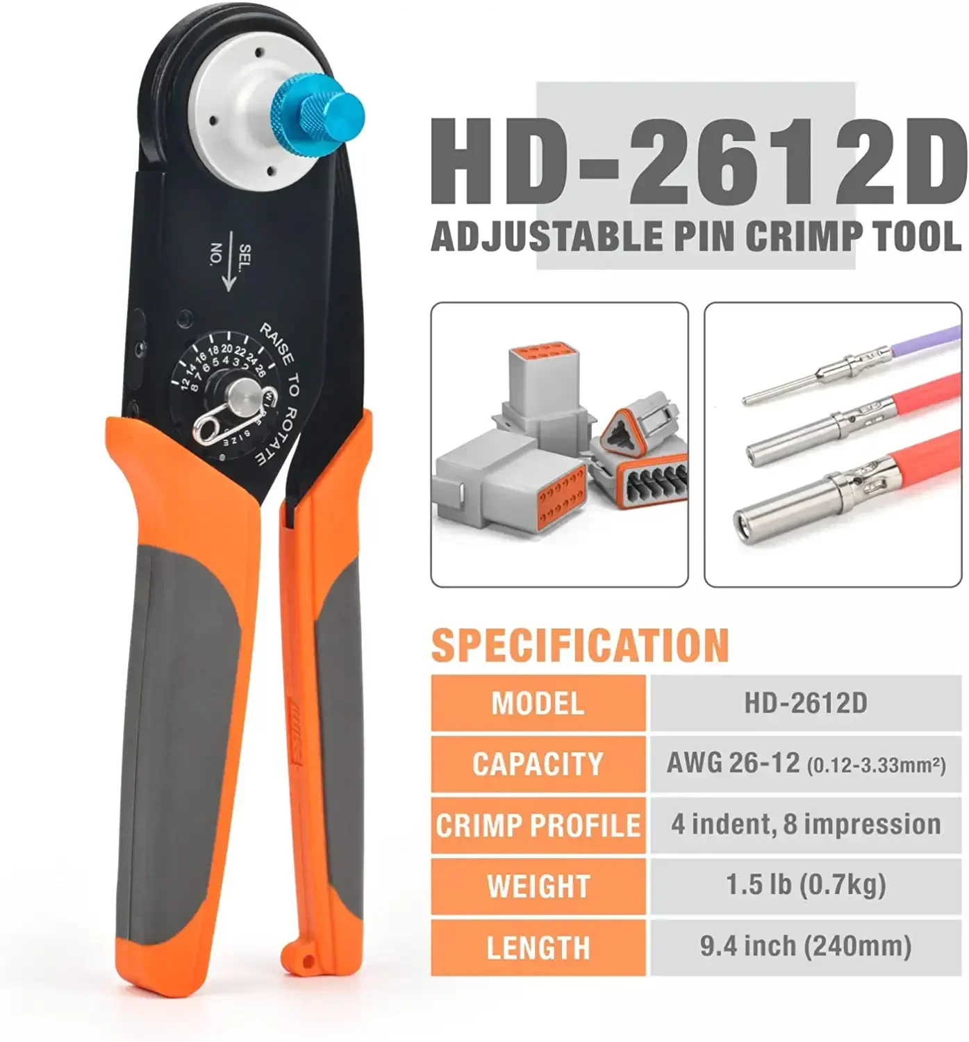Herramienta De Prensado para Conector Deutsch serie DTP DTM Crimpeadora - Imagen 2