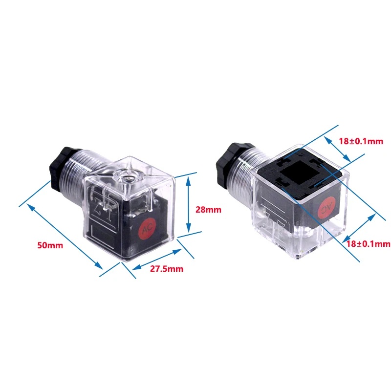 Conector Cuadrado Enchufe Solenoide Din VAC 220 - Imagen 2