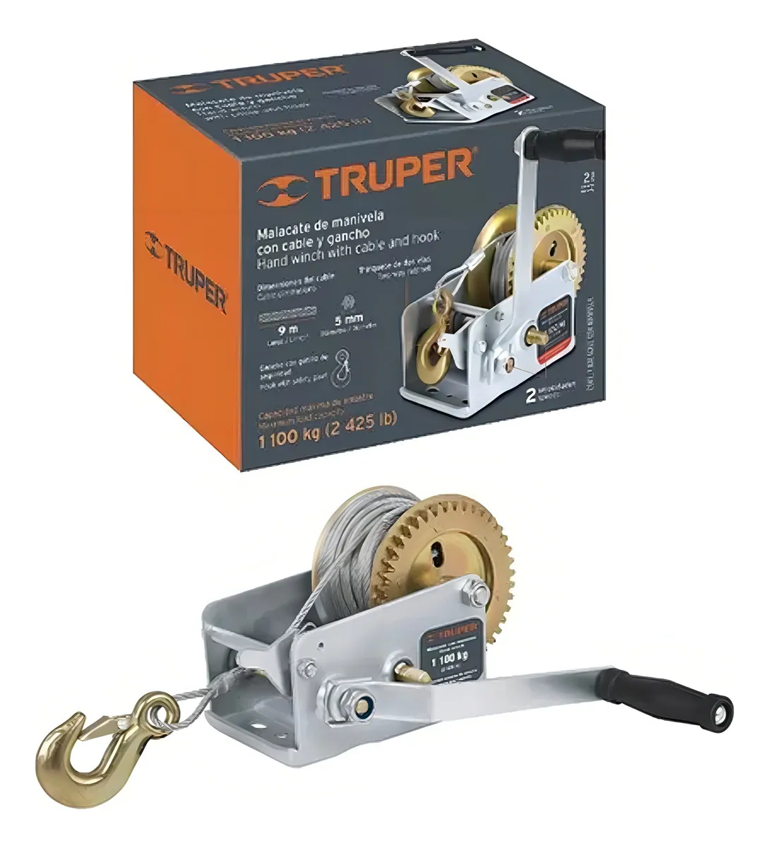 TECLE TRUPER DE MANIVELA CON CABLE 650 KGS # MAW-54C (14720)