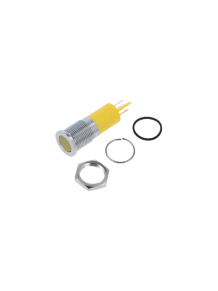 Luz piloto Lámpara indicadora LED plana amarillo 14mm IP67 Q14 latón Q14F1CXXY24E - Imagen 2