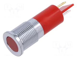 Luz piloto Lámpara indicadora LED plana ROJO14mm IP67 Q14 latón Q14F1CXXR24E