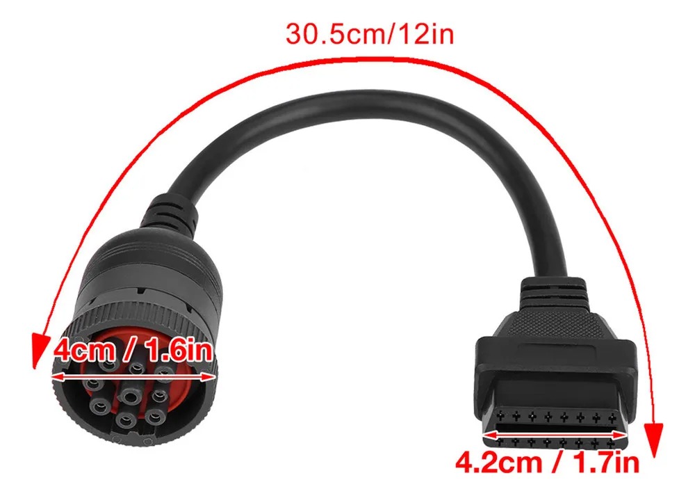 Cable Conector Cummins Obd 16 Pin A 9pin J1939 J1708 Deutch - Imagen 3