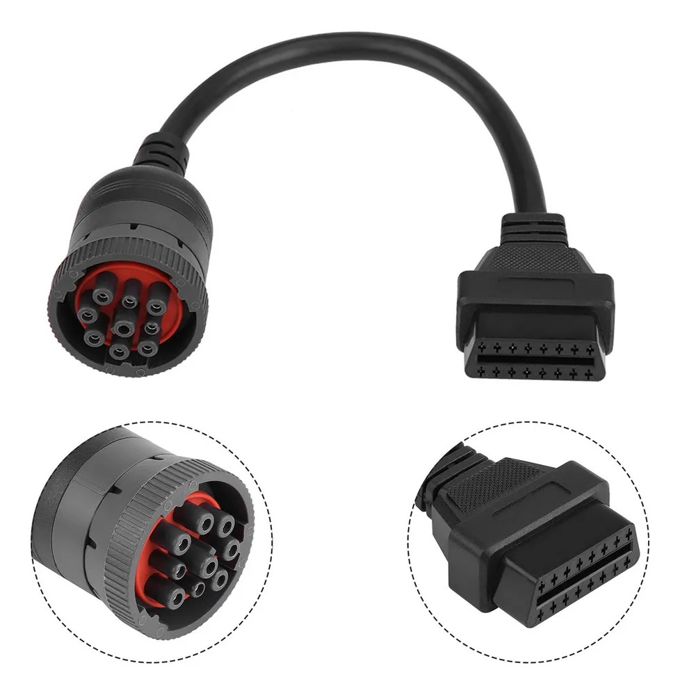 Cable Conector Cummins Obd 16 Pin A 9pin J1939 J1708 Deutch - Imagen 2