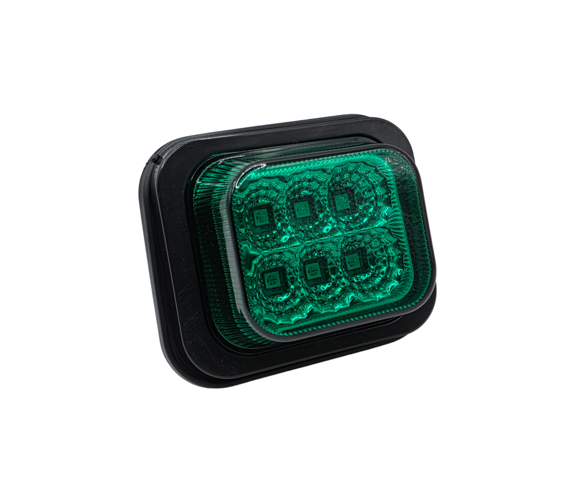 Farol Lateral 6 LED Rectangular Verde Bivolt (12V/24V)