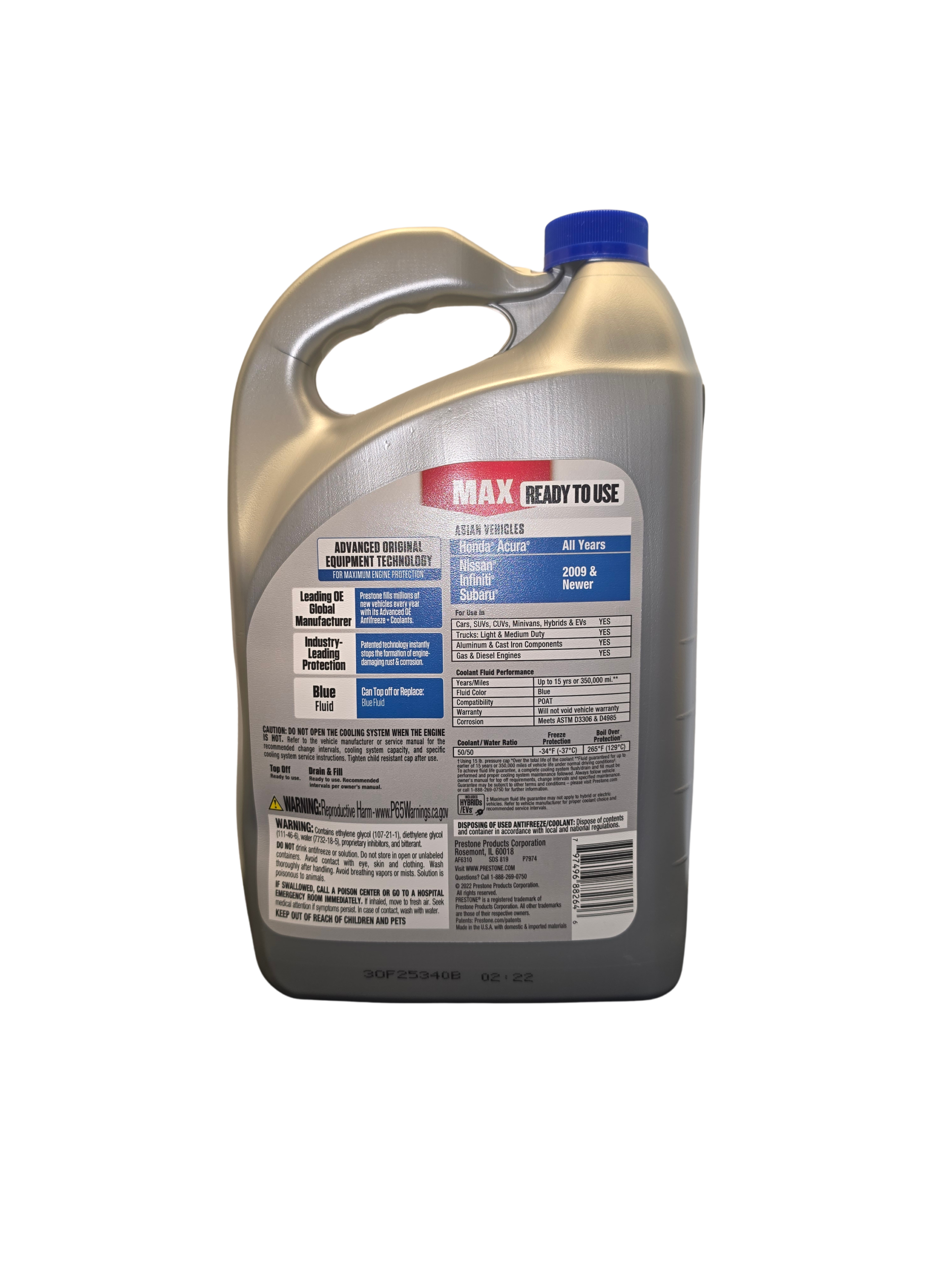 Refrigerante Anticongelante Prestone Asian Blue 50/50 - Imagen 2