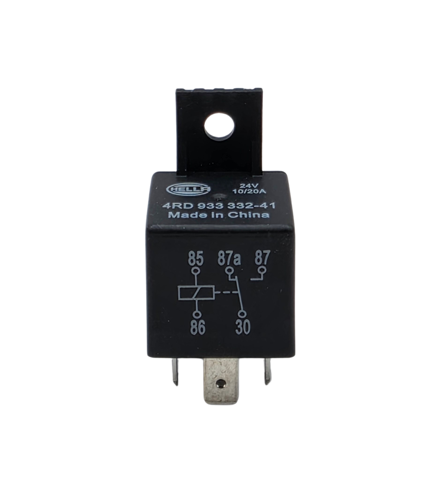 Relé Hella 24V 10A/20A - 5 Pines Inversor con Soporte