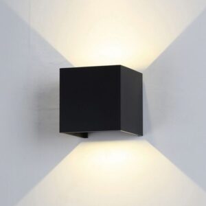 APLIQUE CUADRADO 6W NEGRO 3000k LUZ CALIDA