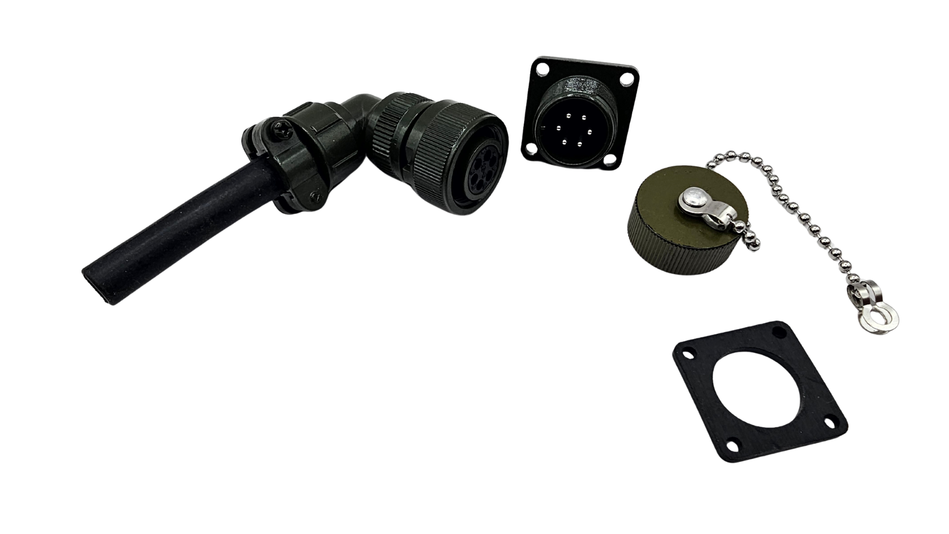 Conector Militar codo 90° Circular 6 pines