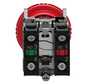 XB4BS8445 Pulsador de Parada tipo Hongo - Schneider Electric "EMERGENCY STOP" - Imagen 2