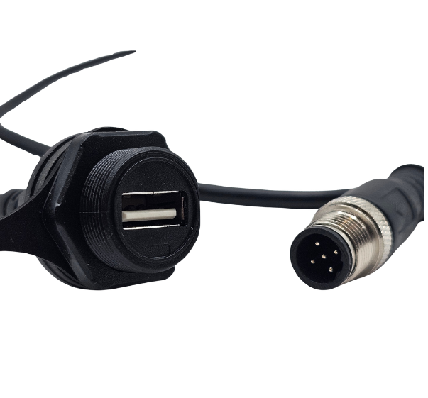 Cable Extensión Usb 3.0 Hembra A Conector M12 Macho 5 Pines - Imagen 2