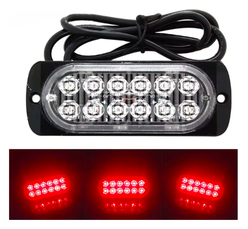 Foco Led Estroboscópico De Advertencia 12 Led Rojo - Imagen 2
